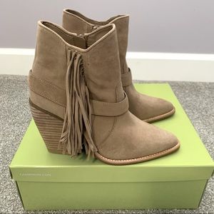 Gianni Bini Omniah Fringe Suede Bootie